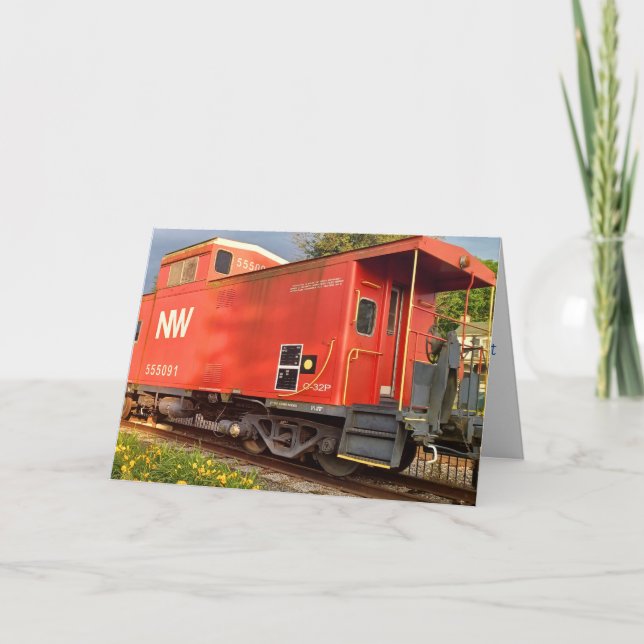 Red Caboose Custom Thank You Card (Front)