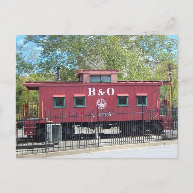 Red Caboose.  Ellicott City, MD Postcard (Front)