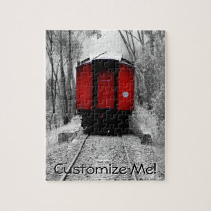 Red Caboose Victorian Steam Train Jigsaw Puzzle