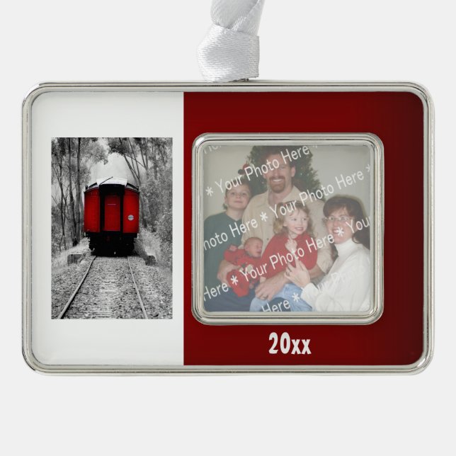 Red Caboose Victorian Steam Train Ornament (Front)