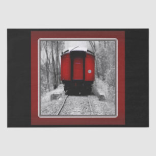 Red Caboose Victorian Steam Train Tissue Paper