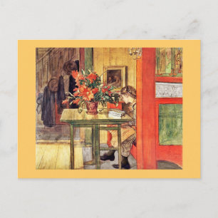 Red Cactus and Lisbeth Reading Postcard