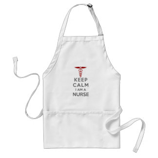 Red Caduceus Keep Calm I am a Nurse Standard Apron