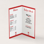 red cafe restaurant business card (Inside)