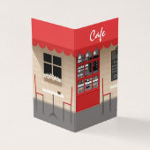 red cafe restaurant business card (Outside)