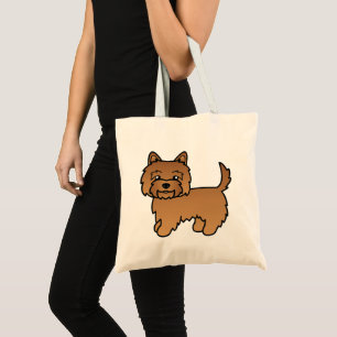 Red Cairn Terrier Cartoon Dog Illustration Tote Bag