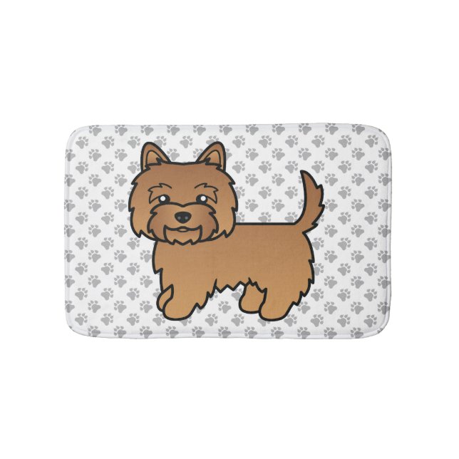 Red Cairn Terrier Cute Cartoon Dog Bath Mat (Front)
