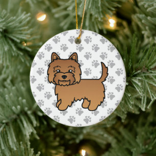 Red Cairn Terrier Cute Cartoon Dog Ceramic Tree Decoration
