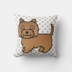 Red Cairn Terrier Cute Cartoon Dog Cushion