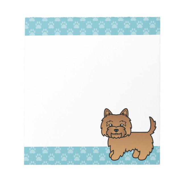 Red Cairn Terrier Cute Cartoon Dog Illustration Notepad (Front)