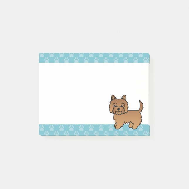 Red Cairn Terrier Cute Cartoon Dog Illustration Post-it Notes (Front)