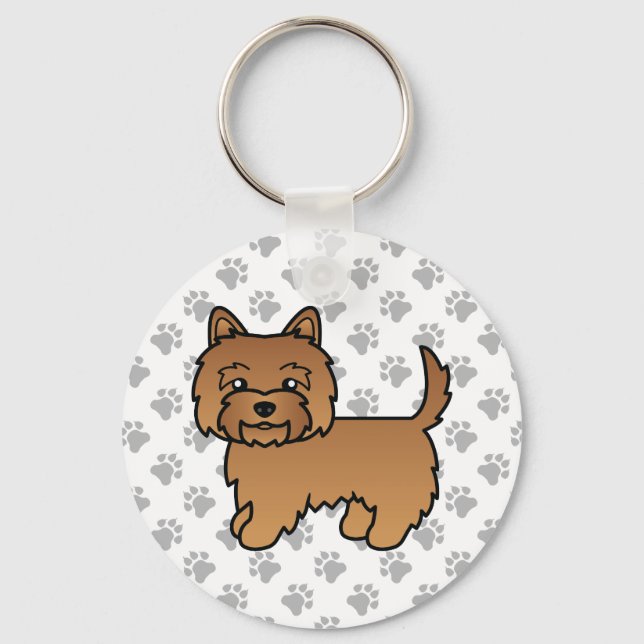 Red Cairn Terrier Cute Cartoon Dog Key Ring (Front)