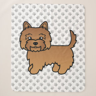 Red Cairn Terrier Cute Cartoon Dog Sherpa Blanket