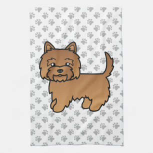 Red Cairn Terrier Cute Cartoon Dog Tea Towel