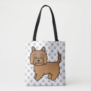 Red Cairn Terrier Cute Cartoon Dog Tote Bag