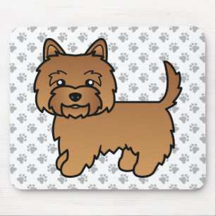 Red Cairn Terrier Dog Illustration & Paws Mouse Pad