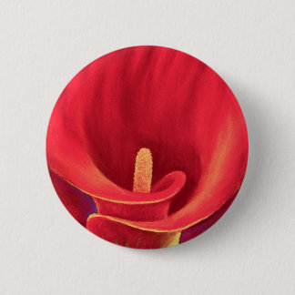 Red Cala Lily Tropical Flower Art - Multi 6 Cm Round Badge