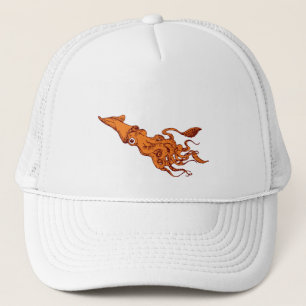 RED CALAMARI TRUCKER HAT