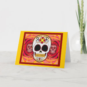 Red Calaveras Card