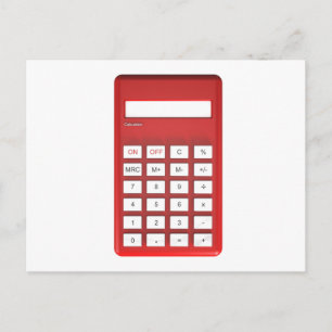Red calculator calculator postcard