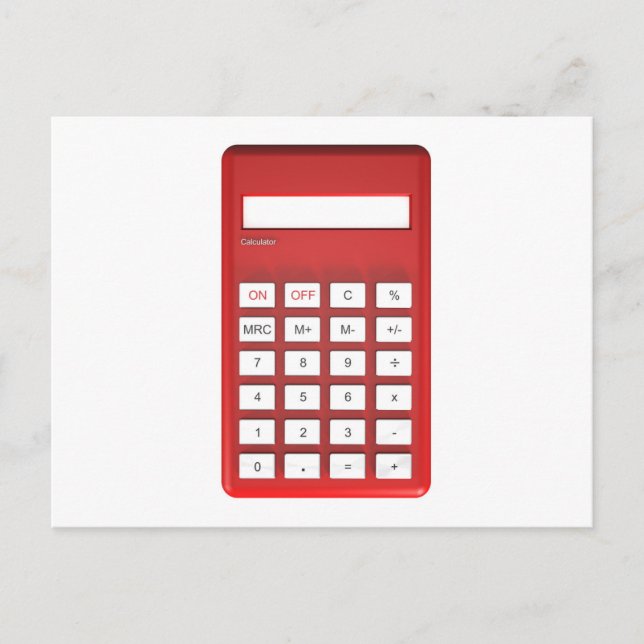 Red calculator calculator postcard (Front)