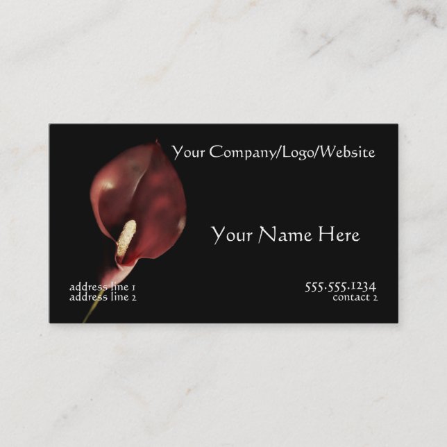 Red Calla Business Card (Front)