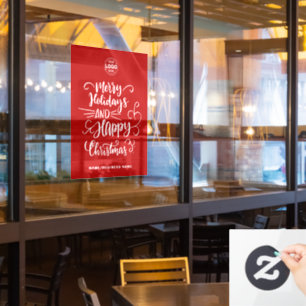 Red Calligraphic Merry Christmas Add Your Logo