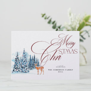 Red Calligraphy Christmas Card