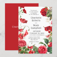 Red Camellia Country Flower Modern Floral Wedding