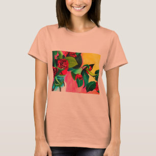 Red Camellias flower art T-Shirt