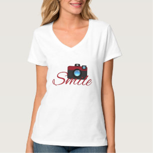 Red Camera & Smile Photographer t-shirt