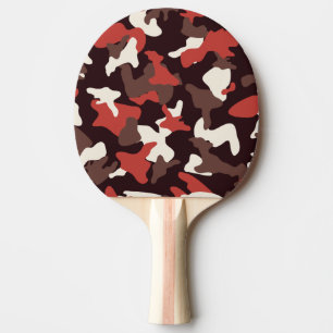 Red camo camouflage army pattern ping pong paddle
