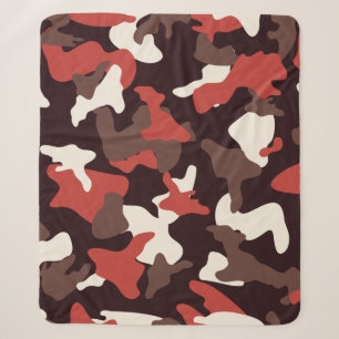 Red camo camouflage army pattern sherpa blanket