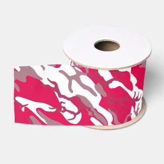 Red Camo Grosgrain Ribbon