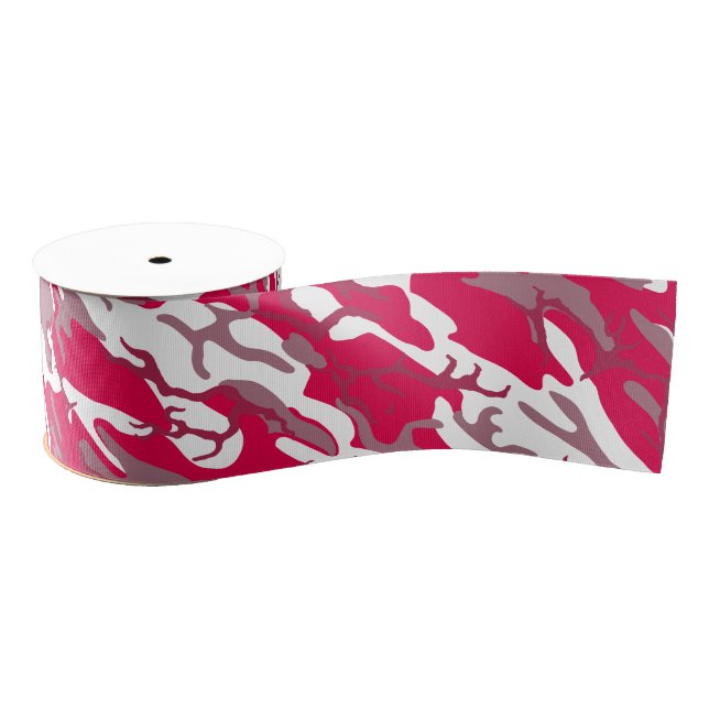 Red Camo Grosgrain Ribbon (Spool)