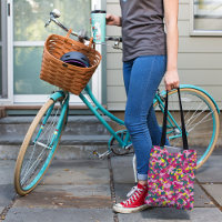RED CAMO PATTERN TOTE BAG