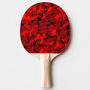 Red Camo - Personalised Ping Pong Paddle