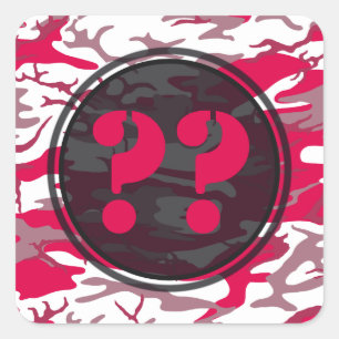 Red Camo Sticker with Custom Symbols