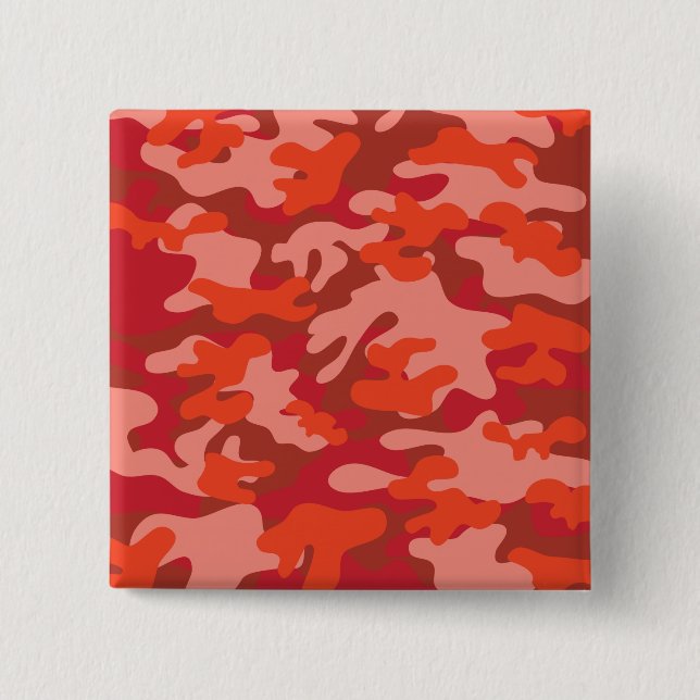 Red Camouflage 15 Cm Square Badge (Front)