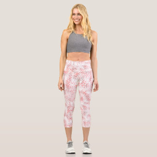 red, Camouflage, High Waisted Capris, Capri Leggings