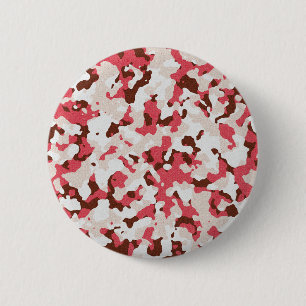 Red camouflage pattern 6 cm round badge