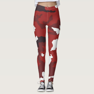 Red camouflage pattern leggings