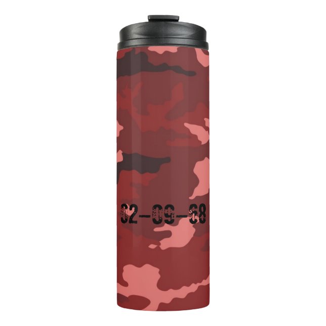 Red camouflage pattern thermal tumbler (Front)