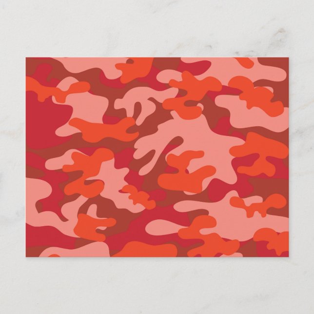 Red Camouflage Postcard (Front)