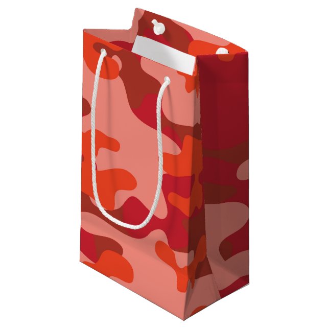 Red Camouflage Small Gift Bag (Front Angled)