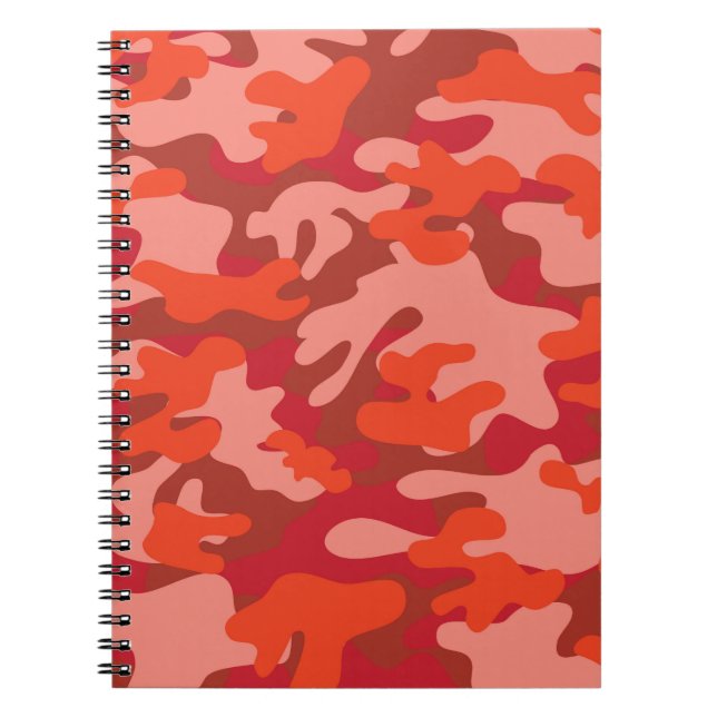 Red Camouflage Spiral Notebook (Front)