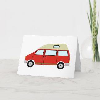 Red Camper Van High Top Mobile Freedom Card