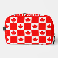 Red Canadian flag personalised toiletry travel bag