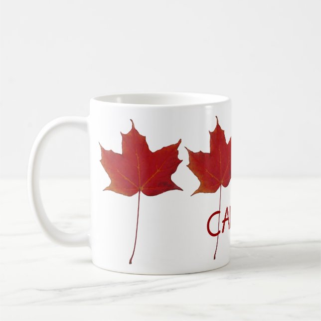 red canadian maple leaf - Canada Coffee Mug (Left)