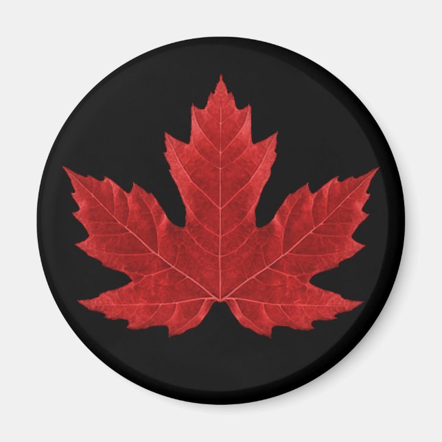 Red Canadian Maple Leaf Magnet (Front)